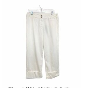 Chico's Women's White Mid-Rise Cuffed Pants Size large NWT